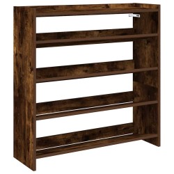 Étagère à chaussures chêne fumé 80x25x81 cm bois d'ingénierie 
