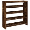 Étagère à chaussures chêne fumé 80x25x81 cm bois d'ingénierie 