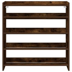 Étagère à chaussures chêne fumé 80x25x81 cm bois d'ingénierie 