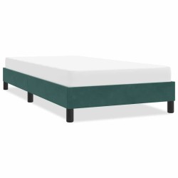 Cadre de lit sans matelas vert foncé 100x210 cm velours 