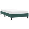 Cadre de lit sans matelas vert foncé 100x210 cm velours 