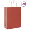 Sacs en papier 250 pcs avec poignées rouge 26x12x35 cm 