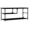 Meuble TV noir 103x38x46,5 cm bois d'ingénierie et acier 