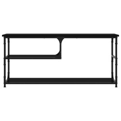 Meuble TV noir 103x38x46,5 cm bois d'ingénierie et acier 