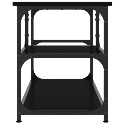 Meuble TV noir 103x38x46,5 cm bois d'ingénierie et acier 