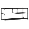 Meuble TV noir 103x38x46,5 cm bois d'ingénierie et acier 