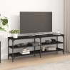 Meuble TV noir 140x30x50 cm bois d'ingénierie 