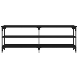 Meuble TV noir 140x30x50 cm bois d'ingénierie 