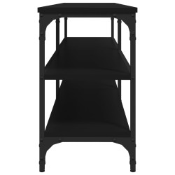 Meuble TV noir 140x30x50 cm bois d'ingénierie 