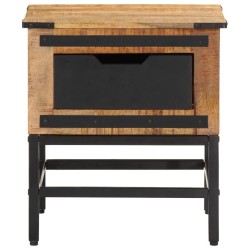 Table de chevet 40x40x45 cm bois de manguier massif 