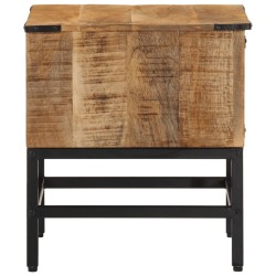Table de chevet 40x40x45 cm bois de manguier massif 