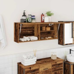 Armoire murale de bain vieux bois 100x25x40cm bois d'ingénierie 
