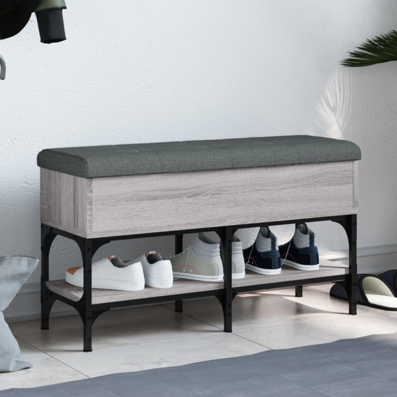 Banc à chaussures sonoma gris 82x32x45 cm bois d'ingénierie 