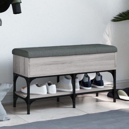 Banc à chaussures sonoma gris 82x32x45 cm bois d'ingénierie 