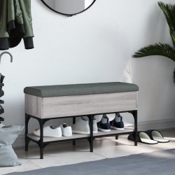 Banc à chaussures sonoma gris 82x32x45 cm bois d'ingénierie 