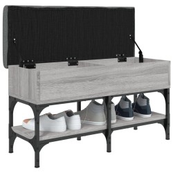 Banc à chaussures sonoma gris 82x32x45 cm bois d'ingénierie 
