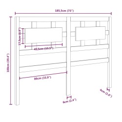 Tête de lit Marron miel 185,5x4x100 cm Bois massif de pin 
