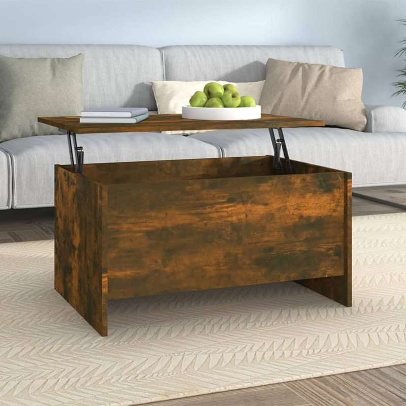 Table basse Chêne fumé 80x55,5x41,5 cm Bois d'ingénierie Table basse Chêne fumé 80x55,5x41,5 cm Bois d'ingénierie