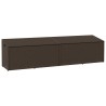 Boîte de rangement de jardin marron 220x50x58 cm résine tressée 