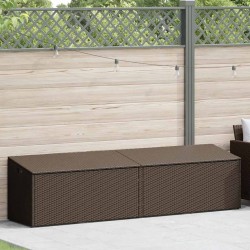 Boîte de rangement de jardin marron 220x50x58 cm résine tressée 