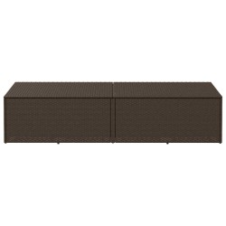 Boîte de rangement de jardin marron 220x50x58 cm résine tressée 