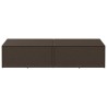 Boîte de rangement de jardin marron 220x50x58 cm résine tressée 