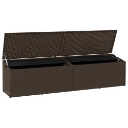 Boîte de rangement de jardin marron 220x50x58 cm résine tressée 
