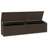 Boîte de rangement de jardin marron 220x50x58 cm résine tressée 