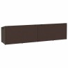Boîte de rangement de jardin marron 220x50x58 cm résine tressée 