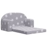 Canapé-lit enfant 2 places gris clair étoiles peluche douce 