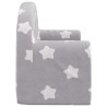 Canapé-lit enfant 2 places gris clair étoiles peluche douce 