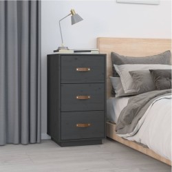  Tables de chevet 2 pcs Gris 40x40x75 cm Bois de pin massif 