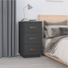  Tables de chevet 2 pcs Gris 40x40x75 cm Bois de pin massif 
