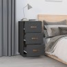 Tables de chevet 2 pcs Gris 40x40x75 cm Bois de pin massif 