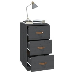  Tables de chevet 2 pcs Gris 40x40x75 cm Bois de pin massif 