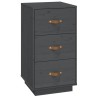  Tables de chevet 2 pcs Gris 40x40x75 cm Bois de pin massif 