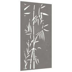 Décoration murale jardin 105x55 cm acier corten design bambou 