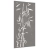 Décoration murale jardin 105x55 cm acier corten design bambou 