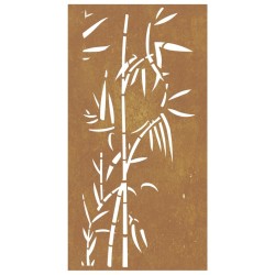 Décoration murale jardin 105x55 cm acier corten design bambou 