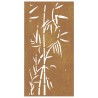 Décoration murale jardin 105x55 cm acier corten design bambou 