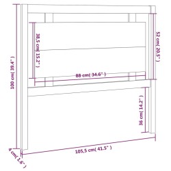 Tête de lit Blanc 105,5x4x100 cm Bois massif de pin 