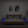 Tables de chevet murales avec lumières LED 2 pcs chêne fumé 