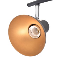 Plafonnier pour 4 ampoules E27 Noir et doré  