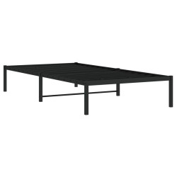 Cadre de lit métal sans matelas noir 100x190 cm 