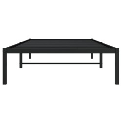 Cadre de lit métal sans matelas noir 100x190 cm 