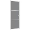 Porte intérieure 76x201,5 cm Blanc Verre ESG et aluminium 