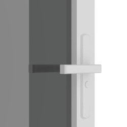 Porte intérieure 76x201,5 cm Blanc Verre ESG et aluminium 