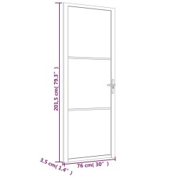Porte intérieure 76x201,5 cm Blanc Verre ESG et aluminium 