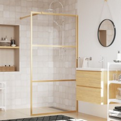 Paroi de douche avec verre ESG transparent doré 115x195 cm 