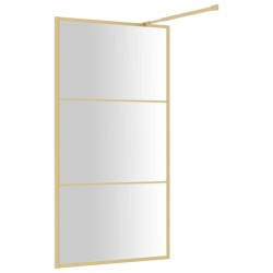 Paroi de douche avec verre ESG transparent doré 115x195 cm 